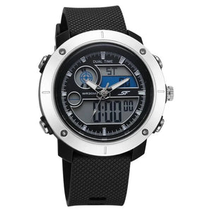 SF Zest Quartz Analog Digital Dial Black Polyurethane Strap Watch For Men 77131pp02w - KRISHNA WATCH COMPANY