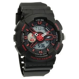SF Dreamer Series Quartz Digital Analog Digital Black Round Round Shaped Dial Black Plastic Strap Watch For Men 77132pp03w - KRISHNA WATCH COMPANY