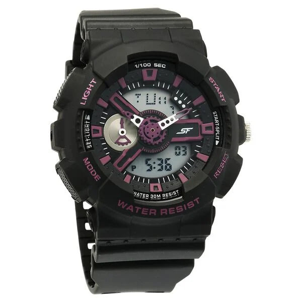 SF Dreamer Series Black Round Dial Black Plastic Strap Watch For Men 77132pp06w - KRISHNA WATCH COMPANY