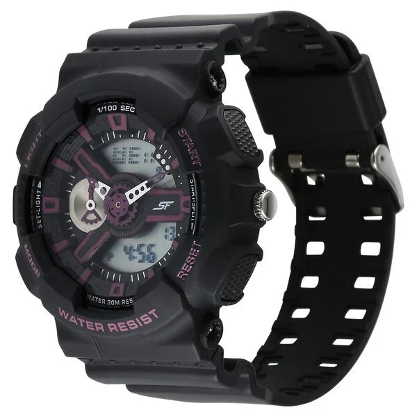 SF Dreamer Series Black Round Dial Black Plastic Strap Watch For Men 77132pp06w