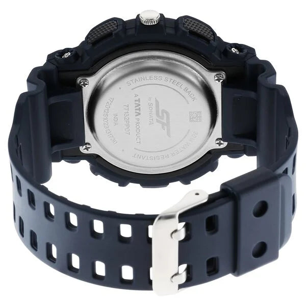 Sonata SF Dreamer Series Quartz Digital Analog Digital Blue Plastic Strap for Men 77132pp07w