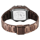 Sonata Hexa Digital Black Dial Brown Color Stainless Steel Strap Watch For Unisex 77134pm05w