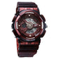 Sonata SF Spectra Quartz Digital Maroon Dial Translucent Maroon Polyether Strap Watch For Men 77137pp07