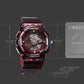 Sonata SF Spectra Quartz Digital Maroon Dial Translucent Maroon Polyether Strap Watch For Men 77137pp07
