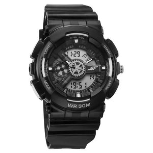 Sonata SF Spectra Quartz Digital Black Dial Translucent Black PU Strap Watch For Men 77137pp09 - KRISHNA WATCH COMPANY