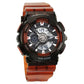 Sonata SF Spectra Quartz Digital Black Dial Translucent Orange PU Strap Watch For Men 77137pp10