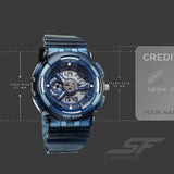Sonata SF Spectra Quartz Digital Blue Dial Translucent Blue PU Strap Watch For Men 77137pp11