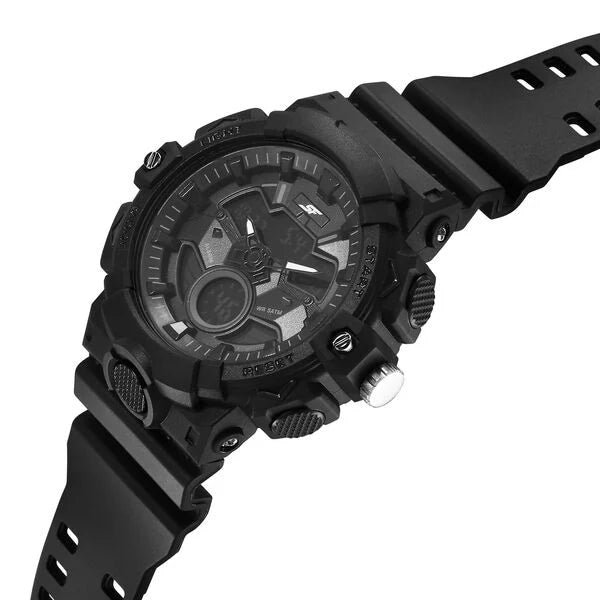 SF Analog Digital Black Dial PU Strap Watch For Men 77138pp01w