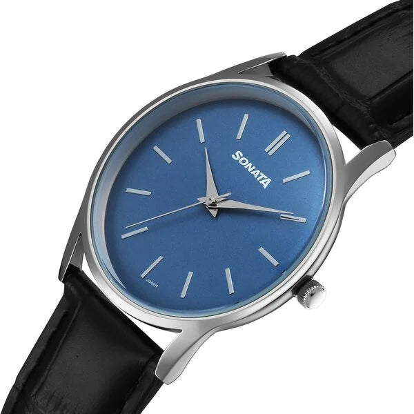 Sonata Eternia Quartz Analog Watch For Men 77140SL03 - KRISHNA WATCH COMPANY