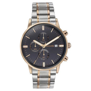Sonata Quartz Multifunction Black Dial Two Toned Stainless Steel Strap Watch For Men 77145km01 - KRISHNA WATCH COMPANY