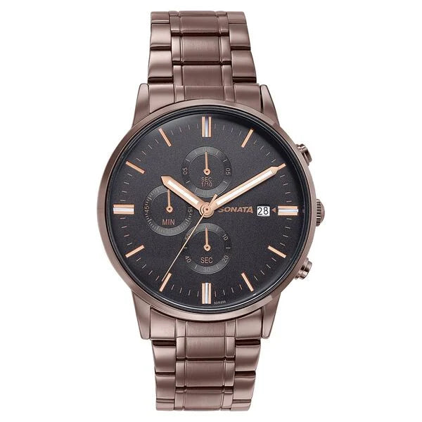 Sonata Wedding Edit Quartz Multifunction Watch For Men 77145qm01 - KRISHNA WATCH COMPANY
