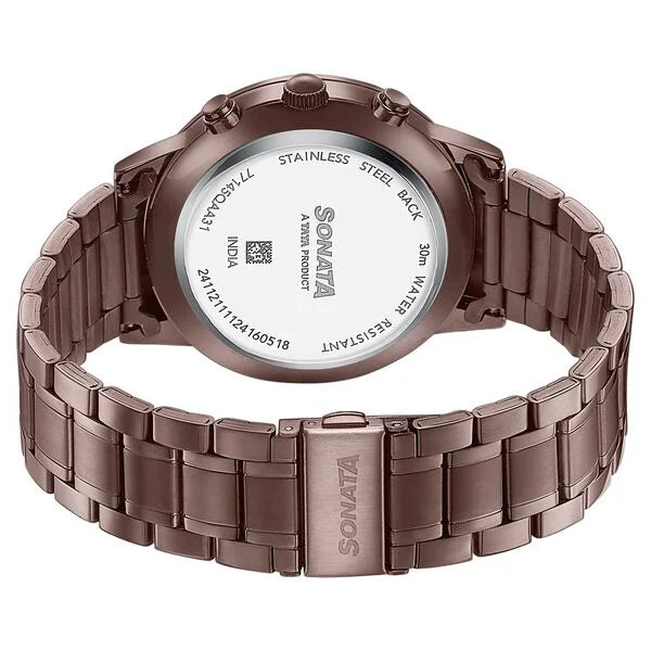 Sonata Wedding Edit Quartz Multifunction Watch For Men 77145qm01