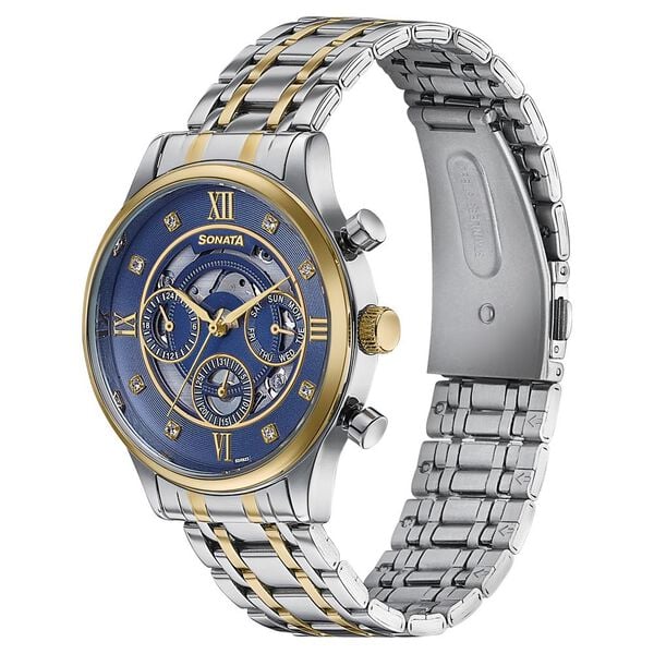 Sonata Wedding Edit Quartz Multifunction Watch For Men 77146bm01