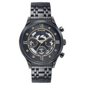 Sonata Quartz Multifunction Watch For Men - 77146NM02 - KRISHNA WATCH COMPANY