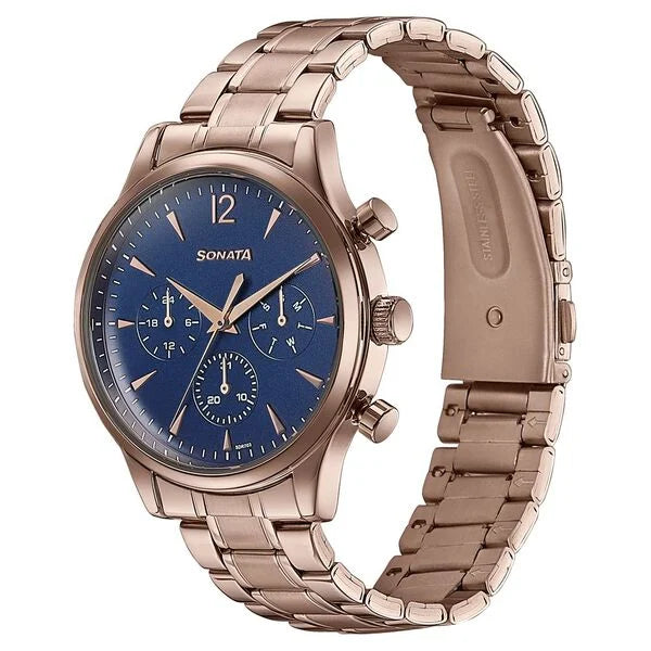 Sonata Wedding Edit Quartz Multifunction Watch For Men 77146WM01