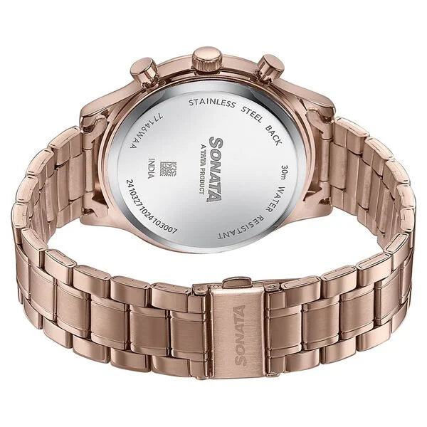 Sonata Wedding Edit Quartz Multifunction Watch For Men 77146WM01