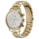 Sonata Quartz Multifunction White Dial Golden Stainless Steel Strap Watch For Men 77146ym01