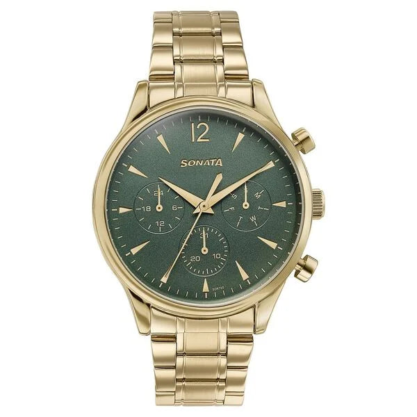 Sonata Wedding Edit Quartz Multifunction Watch For Men 77146ym02