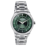 Sonata Quartz Analog Green Dial Silver Stainless Steel Strap Watch For Men 77149SM02
