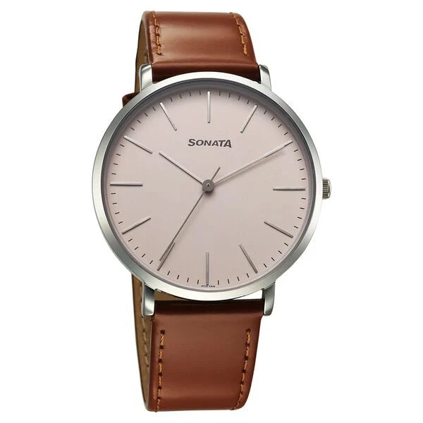 Sonata Ascent Quartz Analog Watch For Men - 77150SL03 - KRISHNA WATCH COMPANY