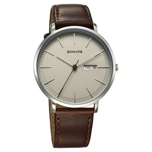 Sonata Ascent Quartz Analog with Day and Date Watch For Men 77150sl05 - KRISHNA WATCH COMPANY