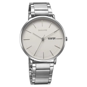 Sonata Ascent Quartz Analog with Day and Date Watch For Men 77150sm01 - KRISHNA WATCH COMPANY