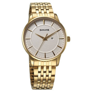 Sonata Wedding Quartz Analog Watch For Men - 77153YM01 - KRISHNA WATCH COMPANY