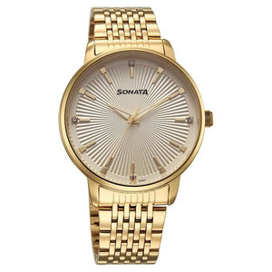 Sonata Eternia Quartz Analog Watch For Men - 77156YM01 - KRISHNA WATCH COMPANY