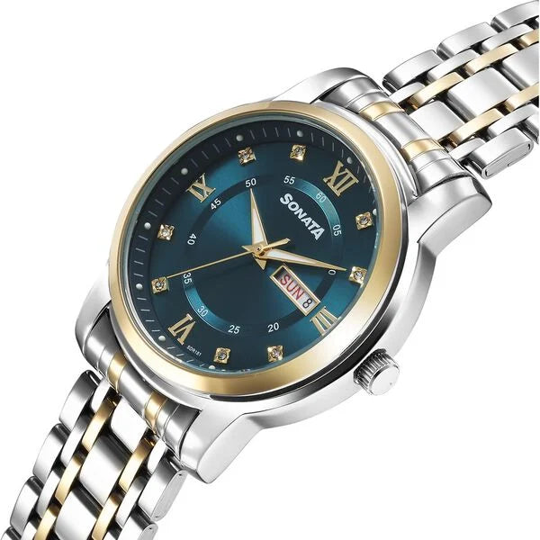 Sonata Wedding Quartz Analog Watch For Men 77157bm01