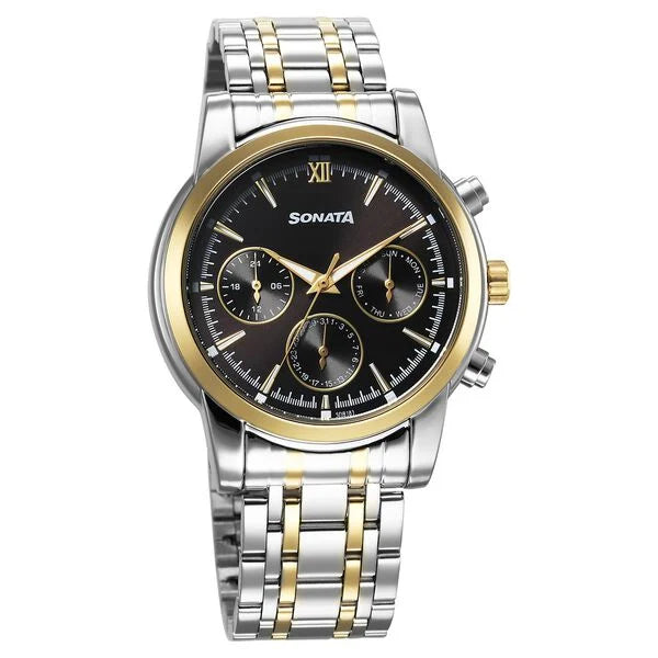 Sonata Wedding Multifunction Watch For Men 77158bm01