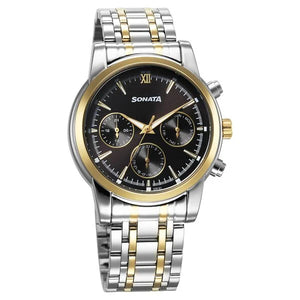 Sonata Wedding Multifunction Watch For Men - 77158BM01 - KRISHNA WATCH COMPANY