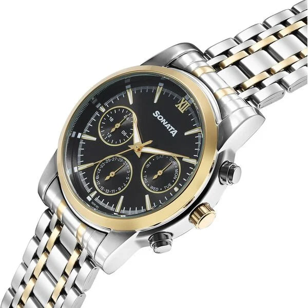 Sonata Wedding Multifunction Watch For Men 77158bm01