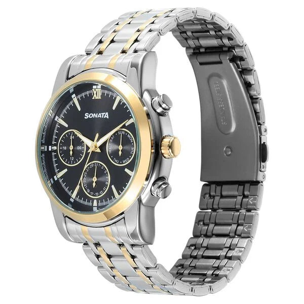 Sonata Wedding Multifunction Watch For Men 77158bm01