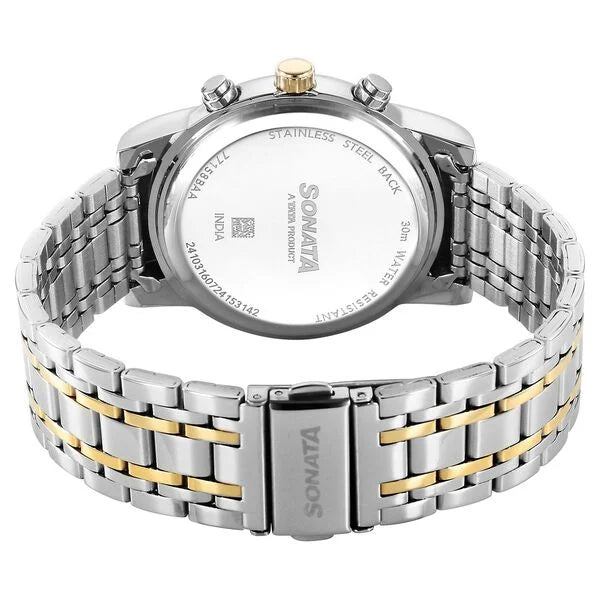 Sonata Wedding Multifunction Watch For Men 77158bm01