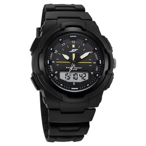 SF Maverick Quartz Digital Ana Digi Black Dial PU Strap Watch For Men 77160pp02 - KRISHNA WATCH COMPANY