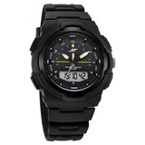 SF Maverick Quartz Digital Ana Digi Black Dial PU Strap Watch For Men 77160pp02