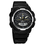 SF Maverick Quartz Digital Ana Digi Black Dial PU Strap Watch For Men 77160pp03
