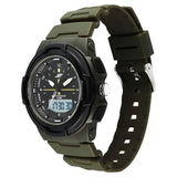 SF Maverick Quartz Digital Ana Digi Black Dial PU Strap Watch For Men 77160pp04