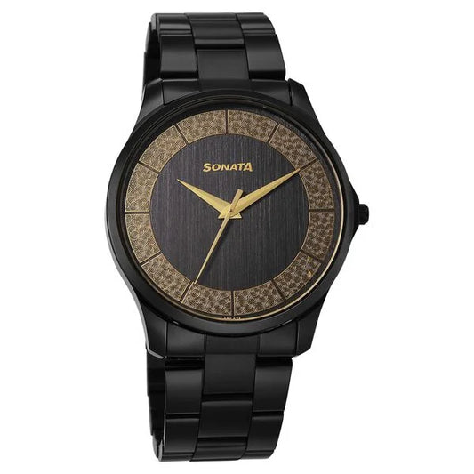 Sonata Traditional Essentials Multicoloured Dial Strap Watch For Men 77163nm01w