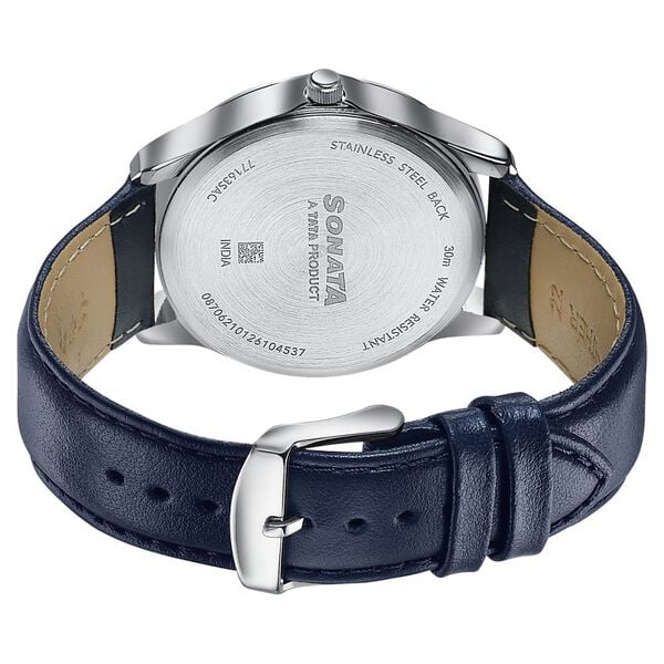 Sonata Men's Work Wear navy dial Watch - 77163SL01
