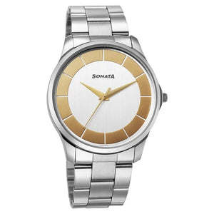 Sonata Traditional Essentials Multicoloured Dial Watch For Men - 77163SM01W - KRISHNA WATCH COMPANY