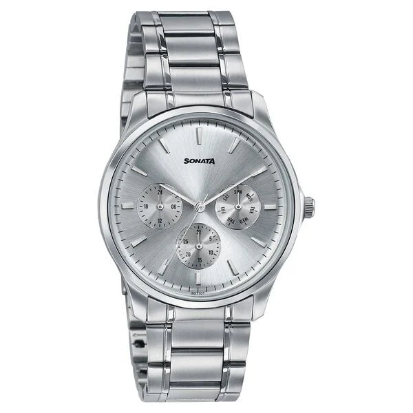 Sonata Men's Work Wear silver Watch - 77163SM03