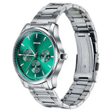 Sonata Men's Work Wear emerald green dial Watch  77163sm04