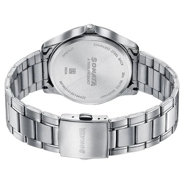 Sonata Men's Work Wear Navy dial Watch - 77163SM05