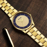 Sonata Traditional Essentials Multicoloured Dial Golden Watch For Men - 77163YM01W