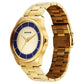 Sonata Traditional Essentials Multicoloured Dial Golden Watch For Men 77163ym01w