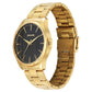 Sonata Traditional Essentials Black Dial Golden Watch For Men 77163ym06w