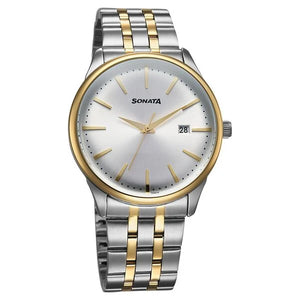 Sonata Eternia Quartz Analog with Date Watch For Men - 77166BM01 - KRISHNA WATCH COMPANY