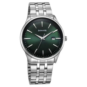 Sonata Eternia Quartz Analog with Date Watch For Men - 77166SM02 - KRISHNA WATCH COMPANY