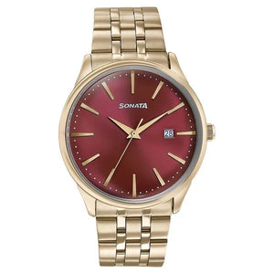Sonata Wedding Edit Quartz Analog with Date Watch For Men 77166ym02 - KRISHNA WATCH COMPANY